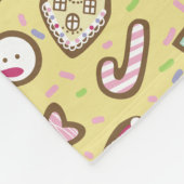Cookieクリスマスイエロー フリースブランケット (角)