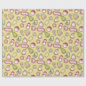 Cookieクリスマスイエロー ラッピングペーパー (フラット)