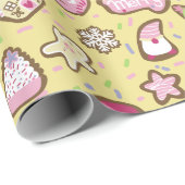 Cookieクリスマスイエロー ラッピングペーパー (ロールコーナー)