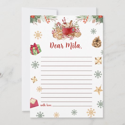 Cookieクリスマスタイムカプセルノートメッセージカード サンキューカード (正面)