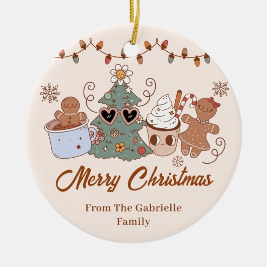 Cookieクリスマスバースデーパーティー セラミックオーナメント (正面)