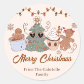 Cookieクリスマスバースデーパーティー ラウンドシール (正面)