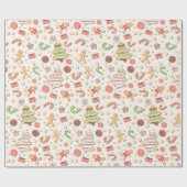 Cookieクリスマスパターン – 甘いとフェスティバル ラッピングペーパー (フラット)