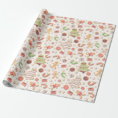 Cookieクリスマスパターン – 甘いとフェスティバル ラッピングペーパー (アンロールド)