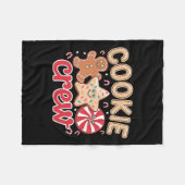 CookieクルーGingerbreadクリスマス分隊ファミリーBak フリースブランケット (正面(横))