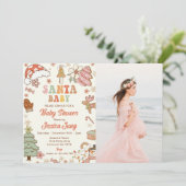 Cookieサンタベビークリスマスベビーシャワー写真 招待状 (スタンド正面)