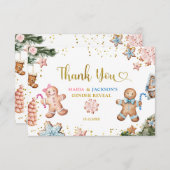 Cookieジンジャーブレッド性別リビールサンキューカード サンキューカード (正面/裏面)