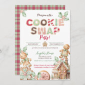 CookieスワップChristmas Cookie Gingerbread 招待状 (正面/裏面)