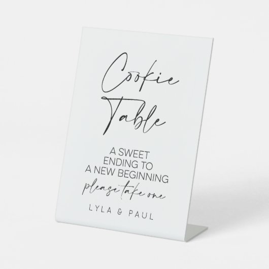Cookieテーブ結婚ル 台座サイン (正面)