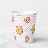 Cookieピンクのストライプ誕生日パーティー 紙コップ (裏面)