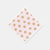 Cookieピンクストライプの誕生日パーティー紙プレート スタンダードカクテルナプキン (角)