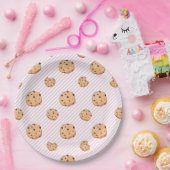 Cookieピンクストライプの誕生日パーティー紙プレート ペーパープレート (パーティー)