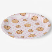 Cookieピンクストライプの誕生日パーティー紙プレート ペーパープレート (アングル)