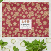 Cookieファクトリーファミリー名ジンジャーブレッドブルゴーニュ キッチンタオル (折り畳み)