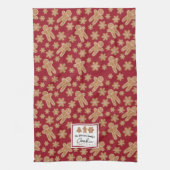 Cookieファクトリーファミリー名ジンジャーブレッドブルゴーニュ キッチンタオル (縦)