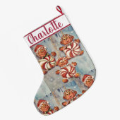 Cookieファミリ ラージクリスマスストッキング (裏面 (吊り時))