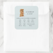 Cookieベーカリーブルーフード安全アレルギー警告 スクエアシール (バッグ)