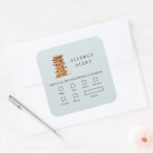 Cookieベーカリーブルーフード安全アレルギー警告 スクエアシール (封筒)