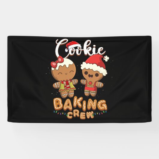 CookieベーキングクルーChristmas Santa Familyチーム 横断幕 (横)