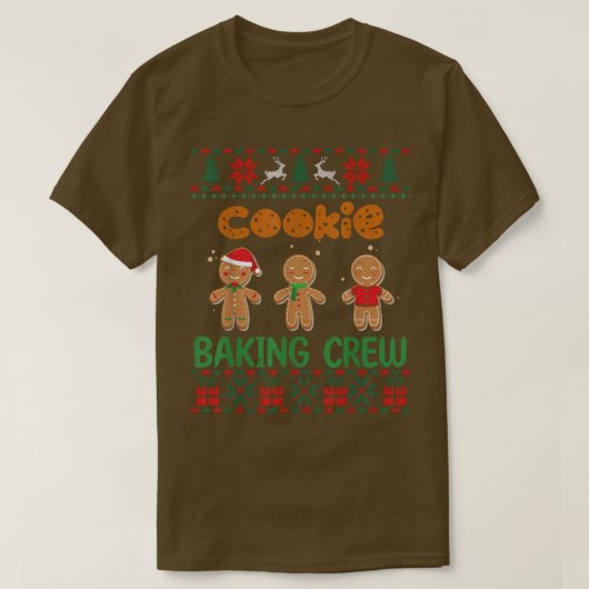 CookieベーキングクルーGingerbreadかわいい醜いクリスマス Tシャツ (デザイン正面)