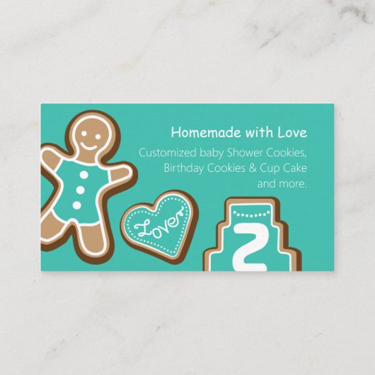 Cookieベーキングターコイズ名刺 名刺 (裏面)