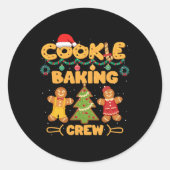 Cookieベーキングチームクルークリスマスファミリーマッチンググループ ラウンドシール (正面)