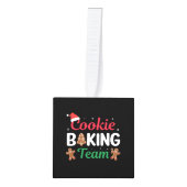 Cookieベーキングチームシャツクリスマスベーキングシャツ キューブオーナメント (正面)