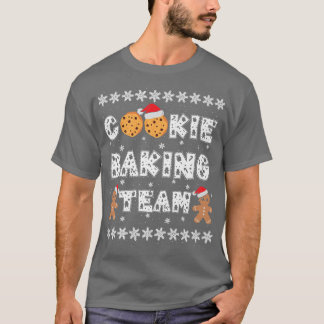 Cookieベーキングチームジンジャーブレッドマンとクリスマス帽子 Tシャツ