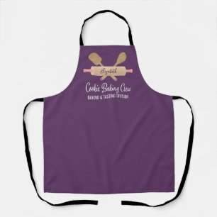 CookieベーキングCrew Purple Kitchen Monogram Name エプロン
