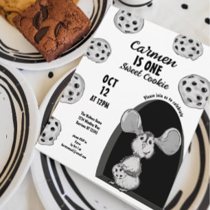 Cookieマウス最初の誕生日 招待状