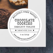 Cookieラベル素朴ヴィンテージ白黒 ラウンドシール