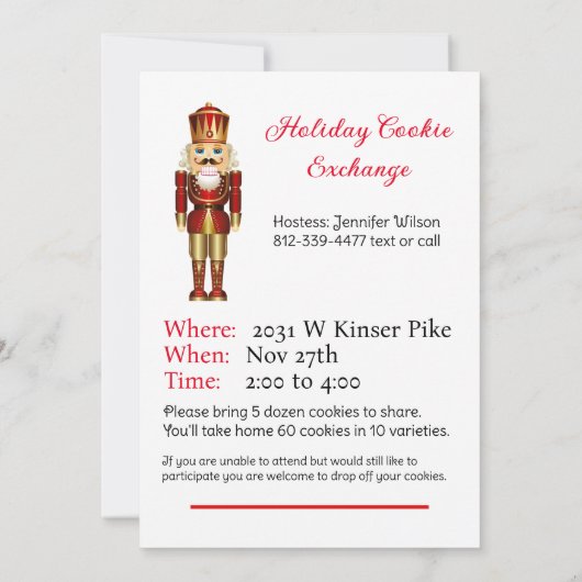 Cookie交換くるみ割りテーマカスタム文字 (裏面)