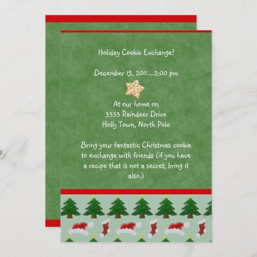 Cookie交換の招待 招待状 (正面/裏面)