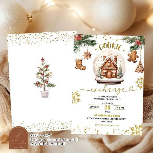 Cookie交換クリスマスホリデーパーティー 招待状