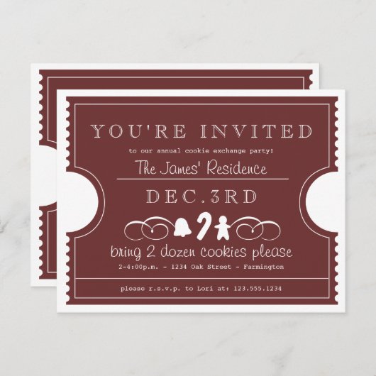 Cookie交換招待状 招待状 (正面/裏面)