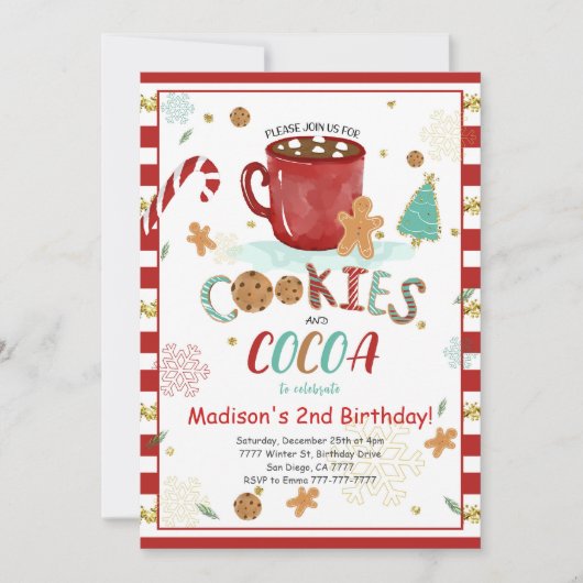 Cookie誕生日招待状 招待状 (正面)