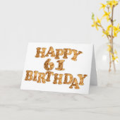 Cookie誕生日用61番目の恋人カード カード (黄色い花)