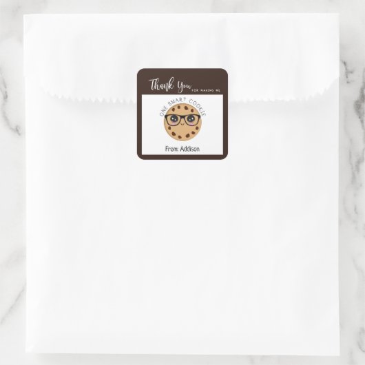 Cookie頭が切れる先生ありがとうお礼ギフト スクエアシール (バッグ)