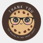 Cookie頭が切れる先生ありがとうお礼ギフト ラウンドシール (正面)