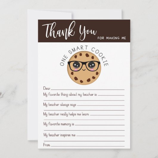 Cookie頭が切れる先生Thank You Letter Card サンキューカード (正面)