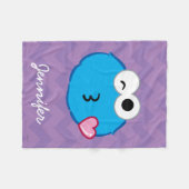 Cookie顔スローキス |名前の追加 フリースブランケット (正面(横))