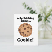 Cookie のことしか考えていない 面白い食べ物名言 ポストカード (スタンド正面)