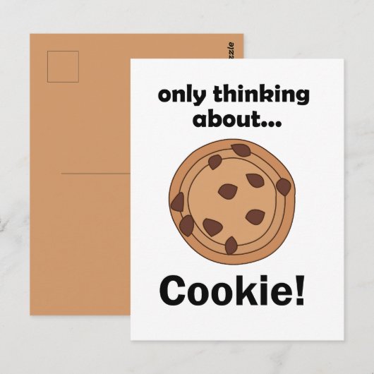 Cookie のことしか考えていない 面白い食べ物名言 ポストカード (正面/裏面)