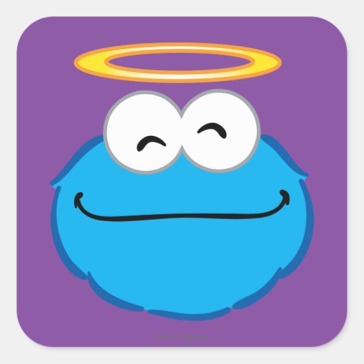 Cookie ハロー付きスマイルフェイス スクエアシール (正面)