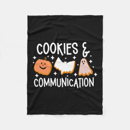 Cookie &;通信おかしなハロウィーンデザイン フリースブランケット (正面)