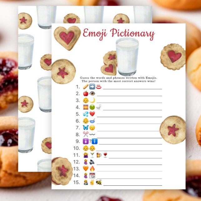 Cookie and milk baby shower Emoji Pictionary game  (クリエイターアップロード済み)