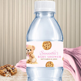  Cookie and Milk Baby Shower - Teddy Bear Pink ペットボトルラベル