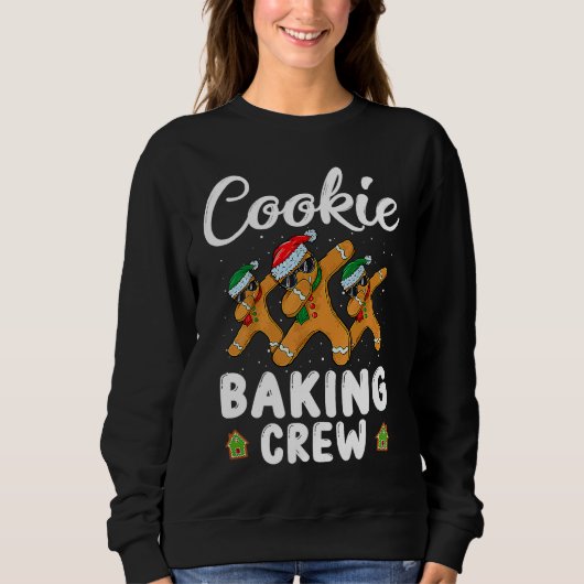 Cookie Baking Crew Christmas Family  Gingerbread T スウェットシャツ (正面)