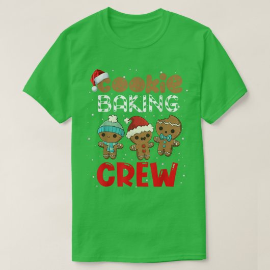 Cookie Baking Crew Christmas Pajamas Family Ginger Tシャツ (デザイン正面)