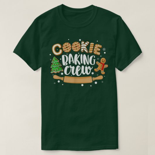 Cookie Baking Crew Christmas Santa Family Gingerbr Tシャツ (デザイン正面)